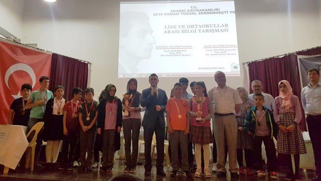 Osman Yüksel SERDENGEÇTİ Yılı Lise ve Ortaokullar Arası Bilgi Yarışması