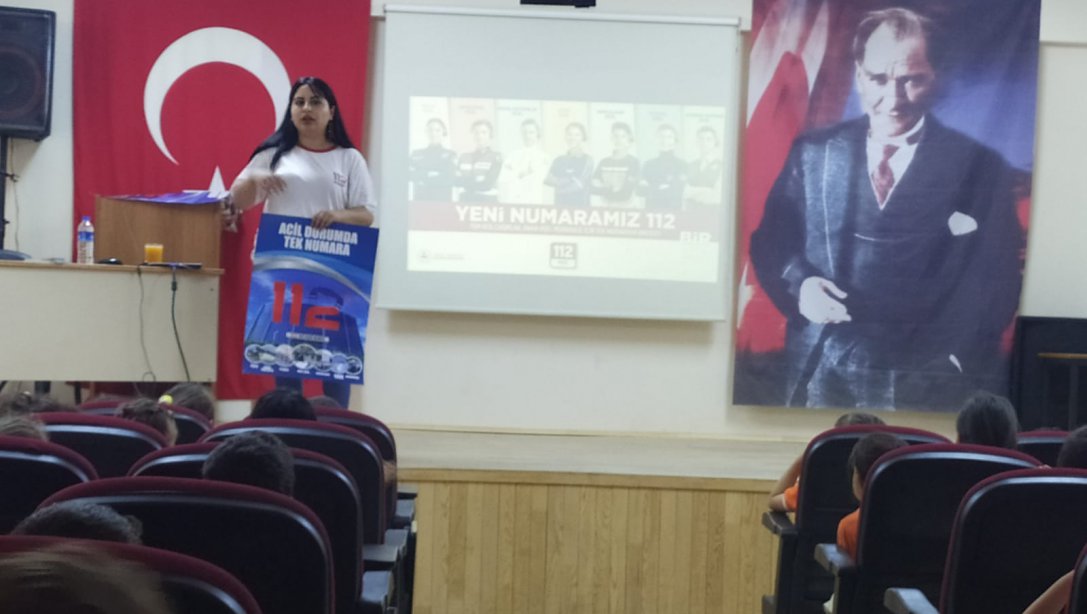 Akseki Ali Hasan Coşkun Kardeşler İlkokulu Öğrencilerine Antalya 112 Acil Koordinasyon Görevlileri Tarafından Bilgilendirme Yapıldı