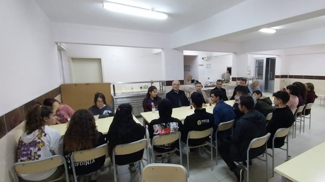 İlçe Milli Eğitim Müdürümüz İmdat Mithat Bağcı'dan Cevizli Kaya Özen Çok Programlı Anadolu Lisesi Pansiyonuna Ziyaret